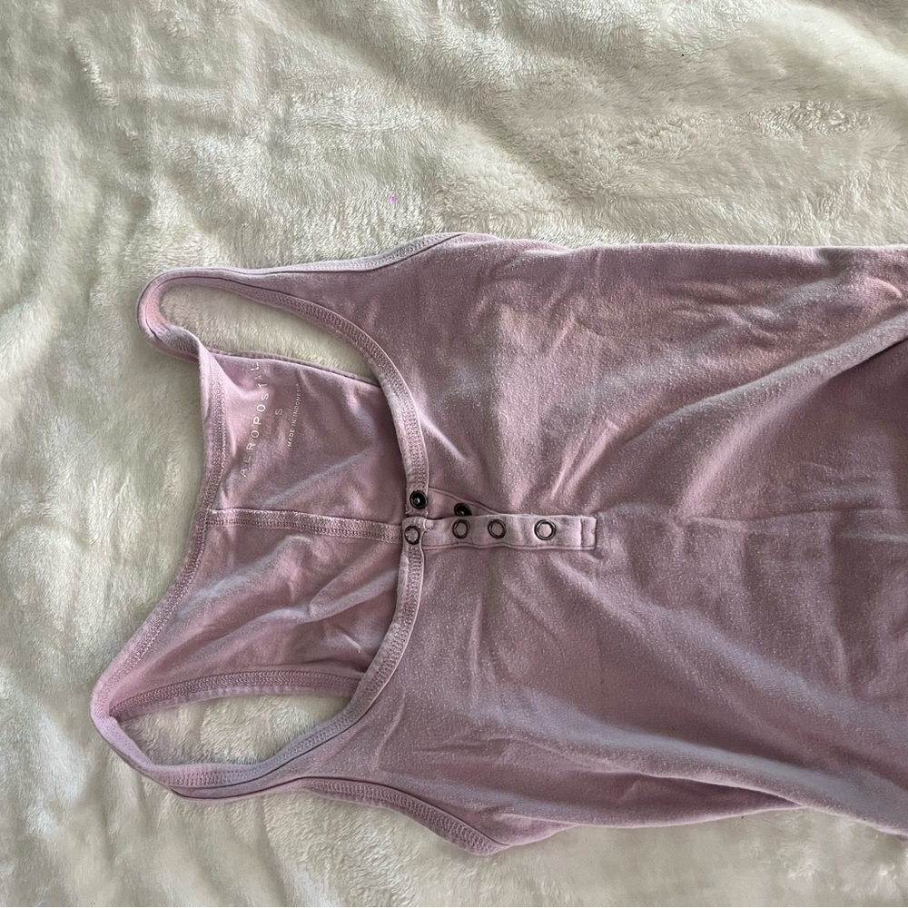 Lavender Tank Top with Button Detail